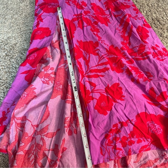Abel The Label Anthropologie Charlotte Backless Pink Floral Maxi Dress XS tie - Picture 14 of 14